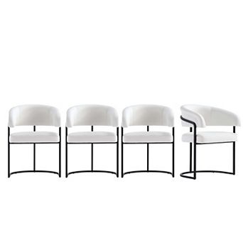 MANHATTAN COMFORT Augusta Faux Leather Upholstered Dining Chair Set of 4