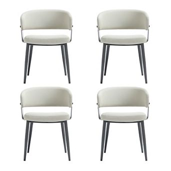 MANHATTAN COMFORT Luce Textured Faux Leather Upholstered Dining Chair Set of 4