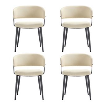 MANHATTAN COMFORT Luce Textured Faux Leather Upholstered Dining Chair Set of 4