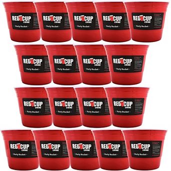 Reusable Red Party Bucket Ice Bucket Wine Cooler, Kitchen Set, champagne Wine Beer Bucket Pack of 18