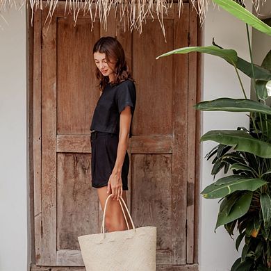 Avery Woven Rattan Day Tote