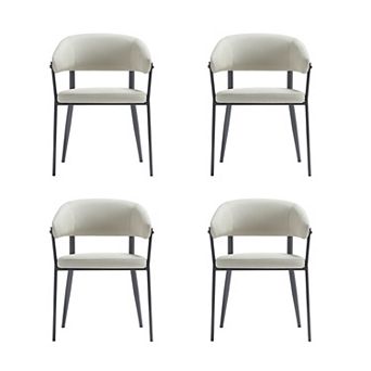 MANHATTAN COMFORT Belle Modern Upholstered Dining Chair Set of 4