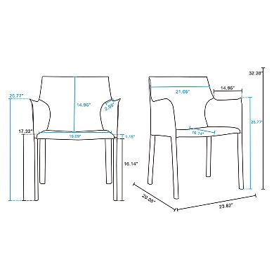 MANHATTAN COMFORT Paris Modern 6-Piece Faux Leather Upholstered Dining Chair Set