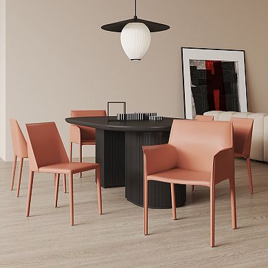 MANHATTAN COMFORT Paris Modern 6-Piece Faux Leather Upholstered Dining Chair Set