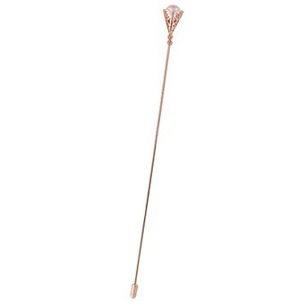 Rose Golden Tone Hat Pin Long Needle Hollow Out Faux Pearl Lapel Pins Tie Hat Scarf Brooch Pin Set