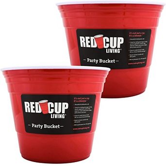 Reusable Red Party Bucket Ice Bucket Wine Cooler, Kitchen Set, champagne Wine Beer Bucket Pack of 2