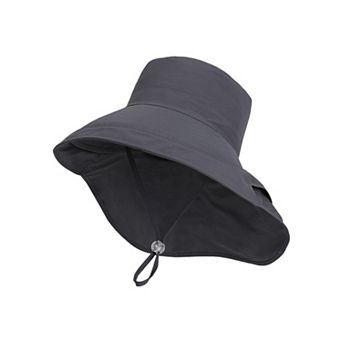 Wide Brim Sun Hat with Neck Flap Ponytail Opening Water Resistant Outdoor Hat for Women