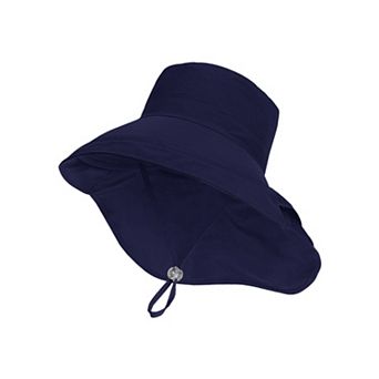 Wide Brim Sun Hat with Neck Flap Ponytail Opening Water Resistant Outdoor Hat for Women