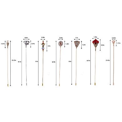 7Pcs Hat Pin Classic Vintage Long Needle Safety Pins Brooches Suit Tie Hat Scarf Set