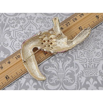 Hand Painted Beak Amazon Toucan Bird Crystal Rhinestone Pin Brooch