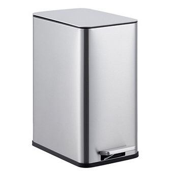 10 Liter / 2.6 Gallon Small Bathroom Step Trash Can with Lid Soft Close