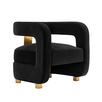 MANHATTAN COMFORT Amirah Modern Velvet Upholstered Lounge Chair