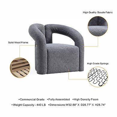 MANHATTAN COMFORT Darian Modern Boucle Upholstered Lounge Chair