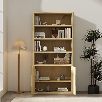 MANHATTAN COMFORT Rivington Modern 4-Shelf Bookcase Cabinet