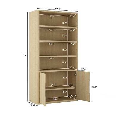 MANHATTAN COMFORT Rivington Modern 4-Shelf Bookcase Cabinet