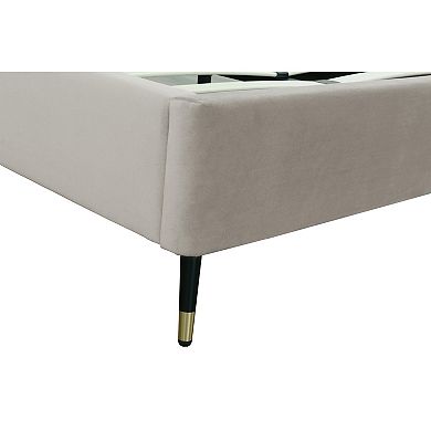 MANHATTAN COMFORT Crosby Modern Velvet Upholstered Twin Bed