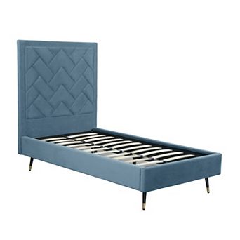 MANHATTAN COMFORT Crosby Modern Velvet Upholstered Twin Bed