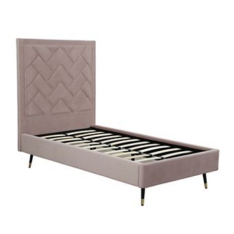 MANHATTAN COMFORT Crosby Modern Velvet Upholstered Twin Bed