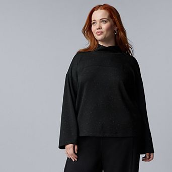 Plus Size Simply Vera Vera Wang Mock Neck Sweater