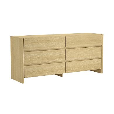 MANHATTAN COMFORT Linda Modern 2-Piece Dresser & Nightstand Set with 6 Drawers