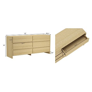 MANHATTAN COMFORT Linda Modern 2-Piece Dresser & Nightstand Set with 6 Drawers