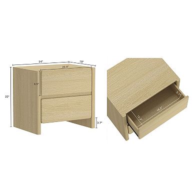 MANHATTAN COMFORT Linda Modern 2-Piece Dresser & Nightstand Set with 6 Drawers