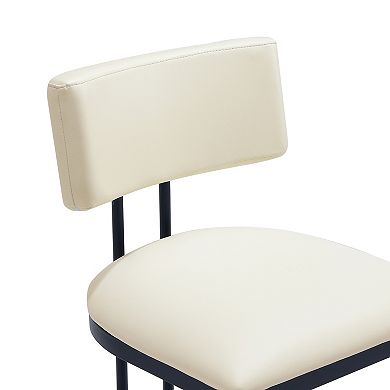 MANHATTAN COMFORT Juno Faux Leather Upholstered Metal Bar Stool