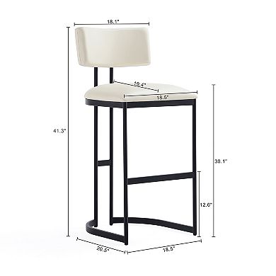 MANHATTAN COMFORT Juno Faux Leather Upholstered Metal Bar Stool