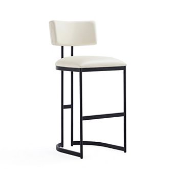 MANHATTAN COMFORT Juno Faux Leather Upholstered Metal Bar Stool