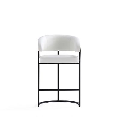 MANHATTAN COMFORT Augusta Faux Leather Upholstered Metal Counter Stool