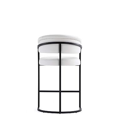 MANHATTAN COMFORT Augusta Faux Leather Upholstered Metal Counter Stool