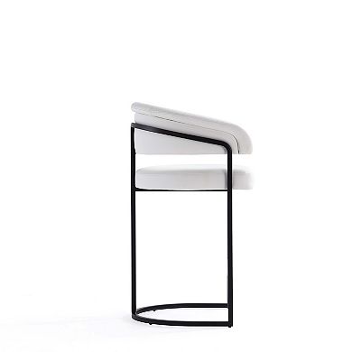 MANHATTAN COMFORT Augusta Faux Leather Upholstered Metal Counter Stool