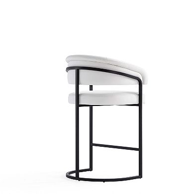 MANHATTAN COMFORT Augusta Faux Leather Upholstered Metal Counter Stool