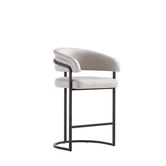MANHATTAN COMFORT Augusta Faux Leather Upholstered Metal Counter Stool