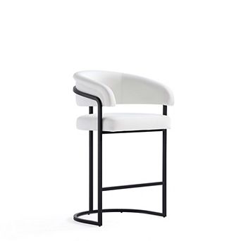 MANHATTAN COMFORT Augusta Faux Leather Upholstered Metal Counter Stool