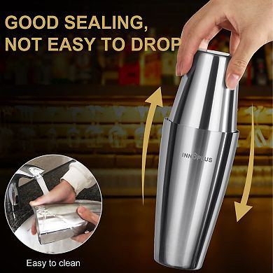 27oz Cocktail Shaker Set, 6-Piece Bar Tools, Jigger, Strainer, Mixing Spoon, Stainless Steel