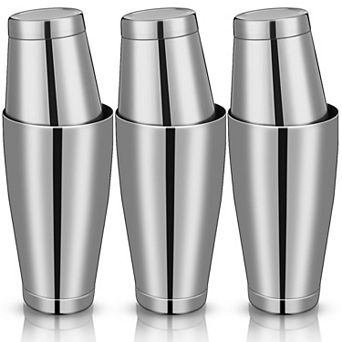6 pc Stainless Steel Boston Cocktail Shaker Set, 18oz & 28oz