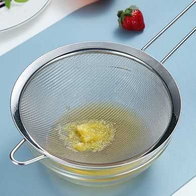 6-Piece Stainless Steel Mesh Strainer Set for Baking, Tea, Gravy, and Pasta