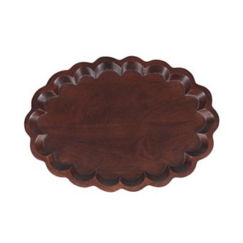 Sonoma Goods For Life® Scallop Oval Wood Tray Table Decor