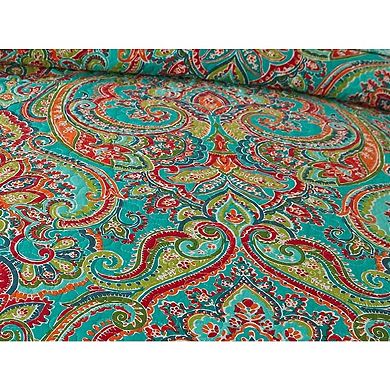 Cotton Bedspread Quilt Sets-Reversible Patchwork Coverlet Set, European Gorgeous Floral Pattern