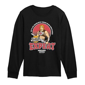 Boys 8-20 Masters Of The Universe He-Man Conflict Resolution Expert Long Sleeve Graphic Tee