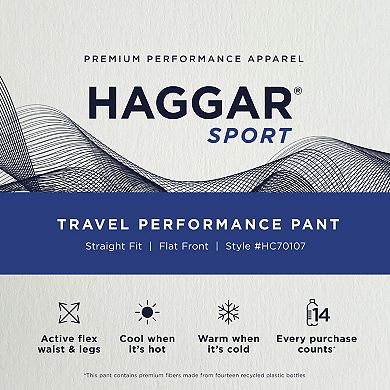 Haggar® Men's Sport Travel Performance Straight Fit Flat Front Pants