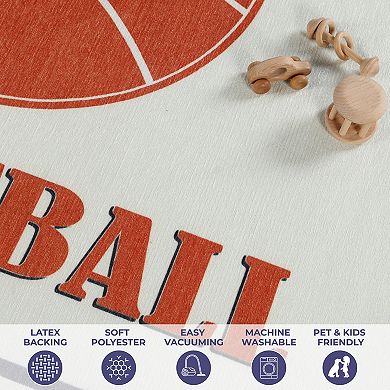 SUPERIOR Basketball Non-Slip Washable Kids Rug