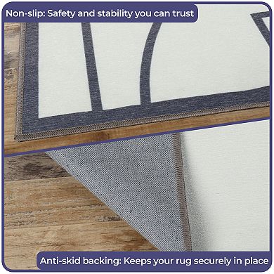 SUPERIOR Basketball Non-Slip Washable Kids Rug