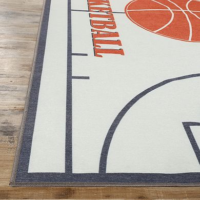 SUPERIOR Basketball Non-Slip Washable Kids Rug