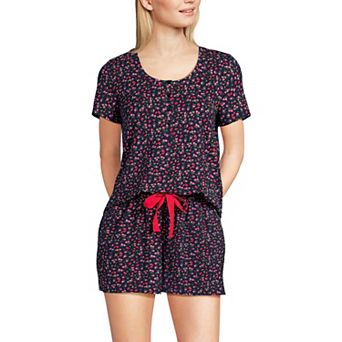 Women's Lands' End Short Sleeve Pajama Top & Pajama Shorts Set
