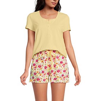 Women's Lands' End Short Sleeve Pajama Top & Pajama Shorts Set
