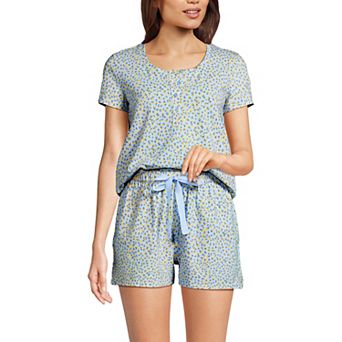 Women's Lands' End Short Sleeve Pajama Top & Pajama Shorts Set