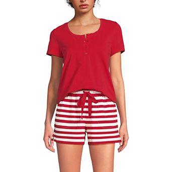 Women's Lands' End Short Sleeve Pajama Top & Pajama Shorts Set