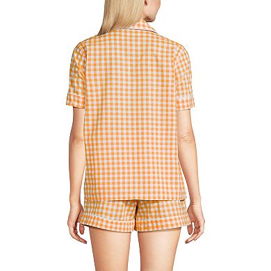 Women's Lands' End Poplin Pajama Top & Pajama Shorts Set
